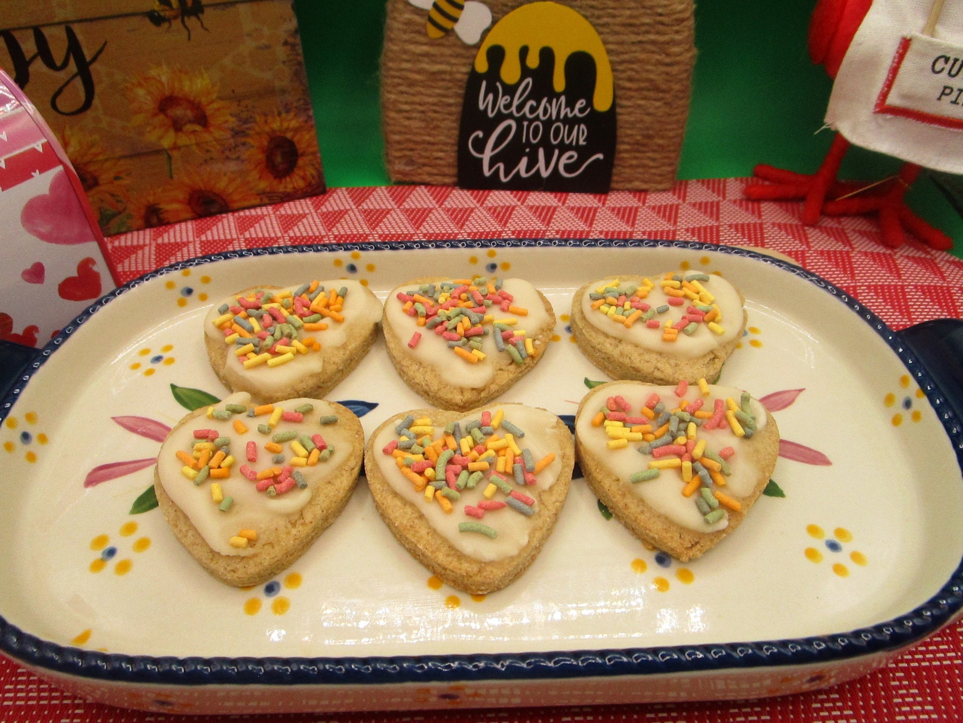 Sugar Free Cookies, Hearts, Gluten Free, Dairy Free, Vegan, Nut Free, Low Calorie, Valentine's Day, Wedding Dessert, Galentine's Day Gift,