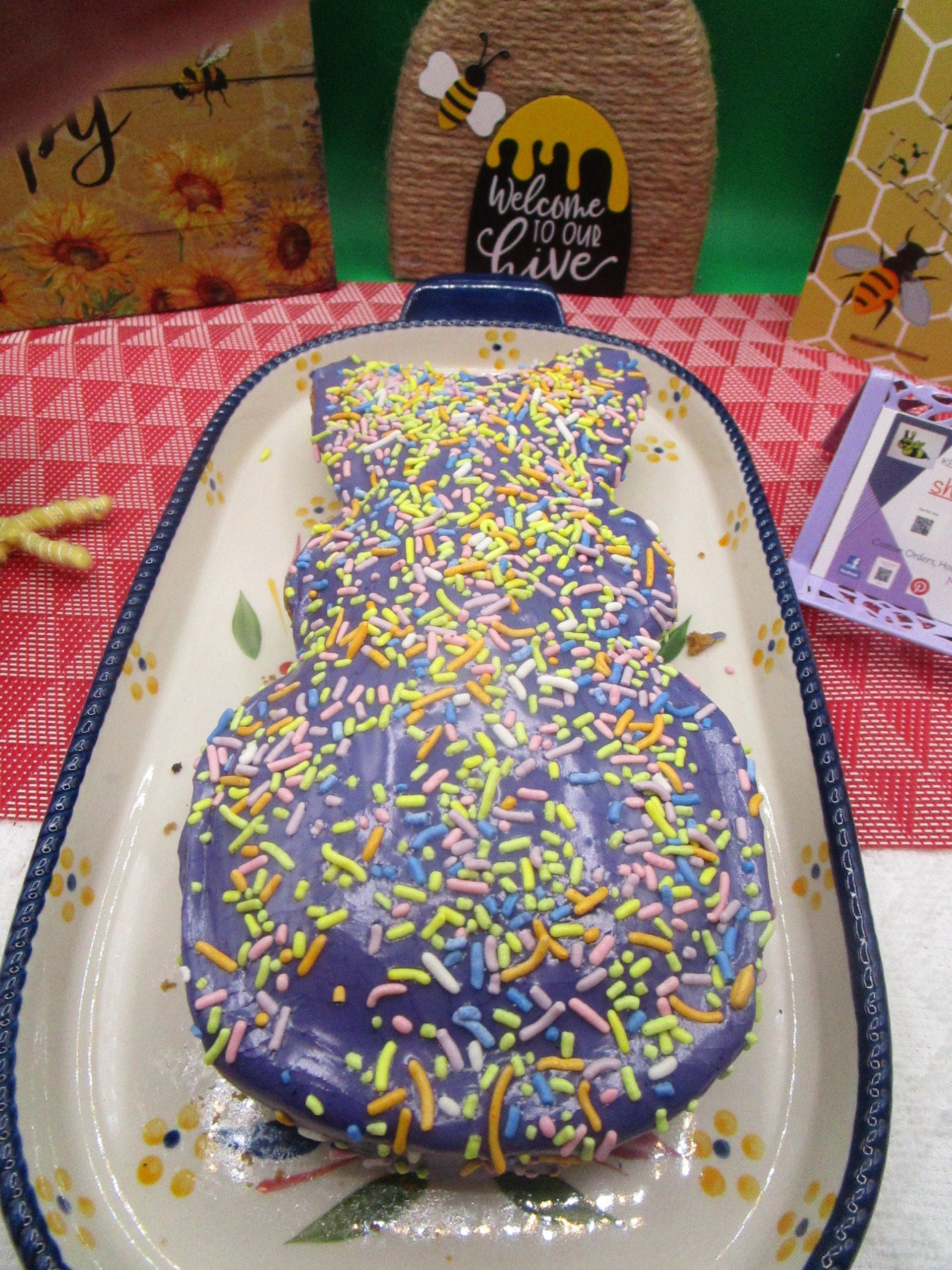 Gluten Free Cakes, Bunny, Dairy Free, Egg Free, Nut Free, Vegan, Soy Free, Plant based Colors, Easter Dessert, Peep Marshmallow, Sugar Free