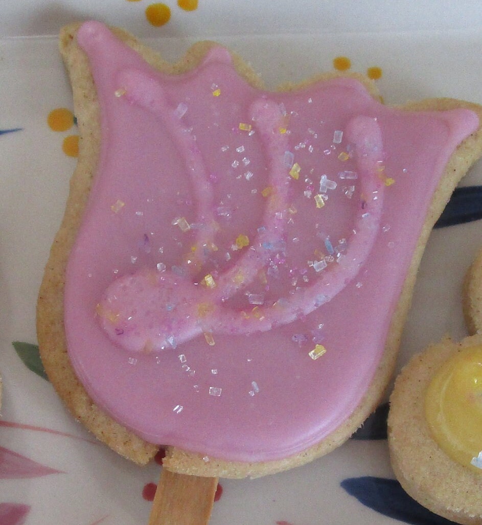 Gluten Free Sugar Cookies, Dairy Free, Egg Free, Vegan, Nut Free, Daisy, Tulip, Mother's Day Gift, Birthday, Plant-Based Colors, Party Favor