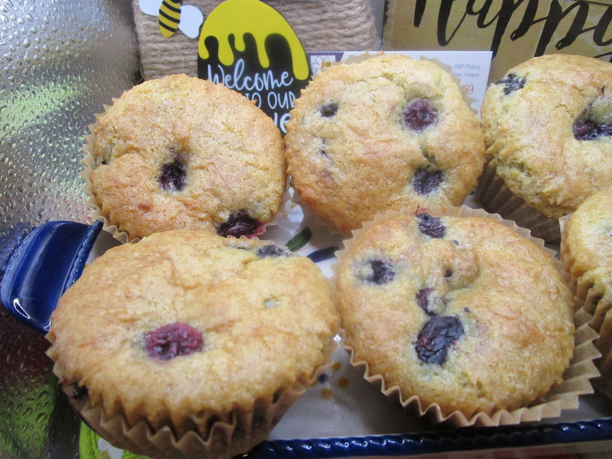 Gluten Free, Allergy-Friendly Blueberry Muffins, Diet Friendly & Delicious, Dairy Free, Nut Free, Organic, Healthy Breakfast, Low Fat snacks