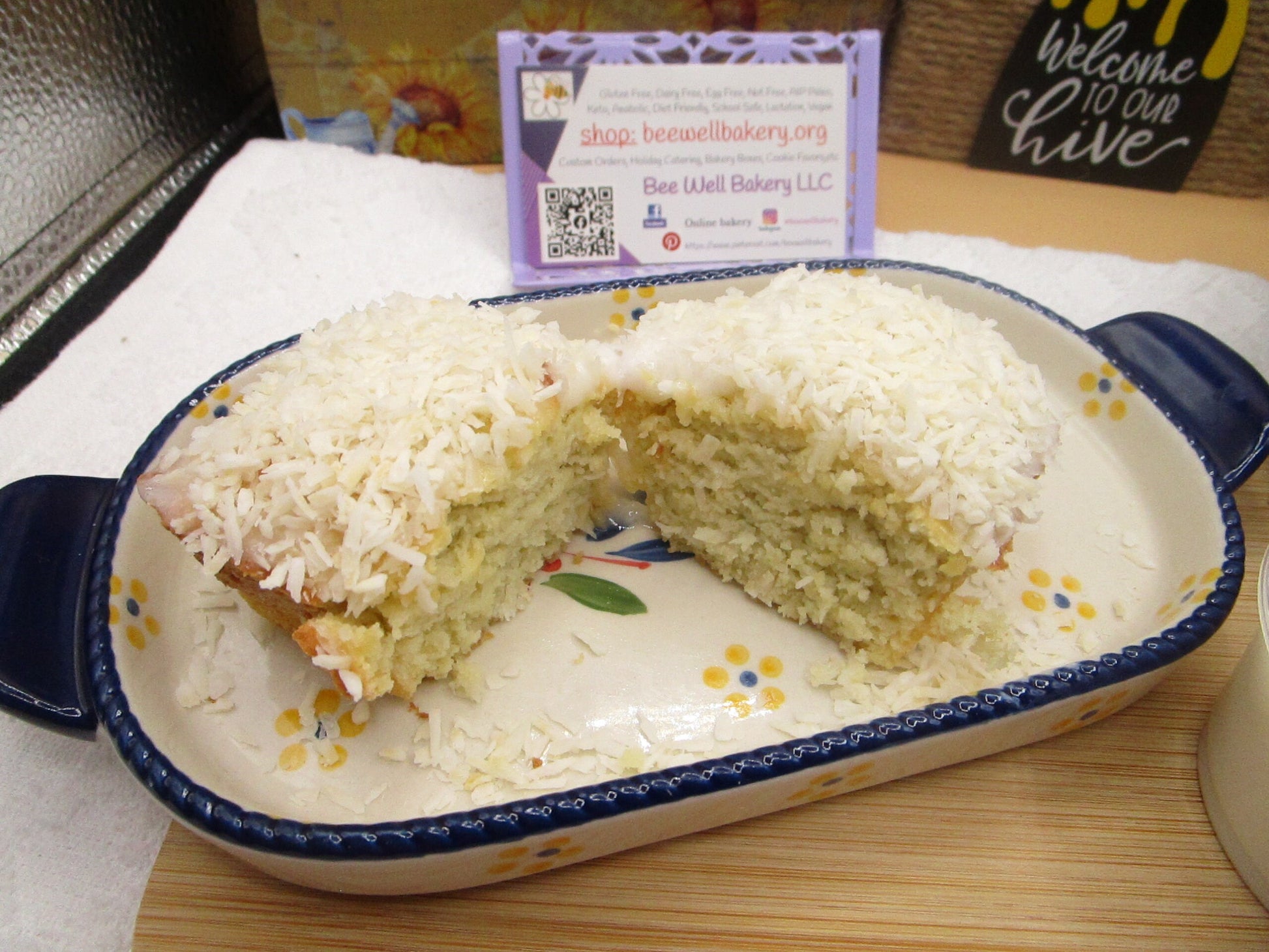 High Protein Coconut Cake, Gluten Free, Grain Free, Dairy Free, Sugar Free, Erythritol Free, Low Carb, Vegan Collagen, Valentine's Day Gift