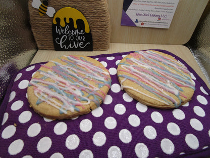 Jumbo Iced Sugar Cookies, Gluten Free, Egg Free, Vegan, Nut Free, Christmas Gifts, Party Favors, Plant Based Colors, Smores, Candy Cane, kid