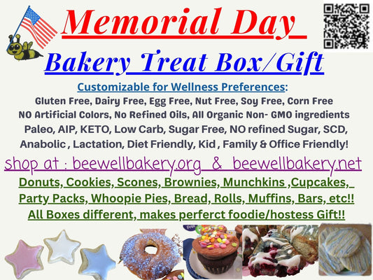 Memorial Day Bakery Box, Gluten Free, Dairy Free, Egg Free, Grain Free, Nut Free, Vegan, KETO, AIP Paleo, Sugar Free, Muffins, Cookies, Gift