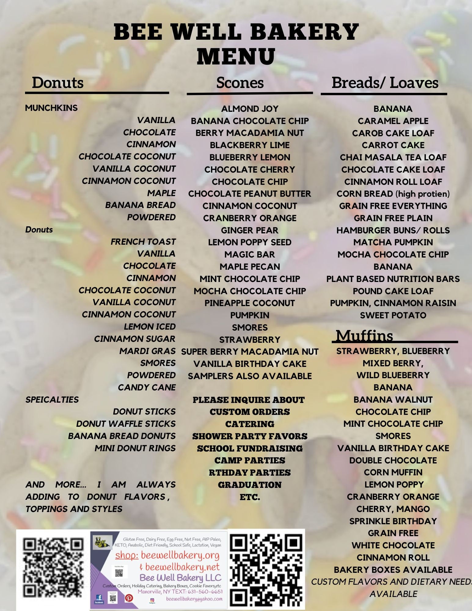 Sampler, Gluten Free, Dairy Free, Sugar Free, Egg Free, New Years 2025, Gifts, Vegan, Nut Free, Cookies, Donuts, Keto, AIP Paleo, Protein