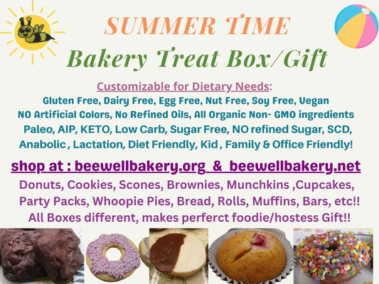 Bakery Box Sampler, Summer Gift, Gluten Free, Egg Free, Dairy Free, Vegan, Nut Free, Keto, High Protein, AIP Paleo, Brownie, cookies, donuts