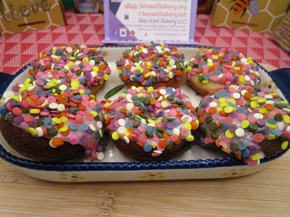 Gluten Free Mini donuts, two bite, Vegan, Egg Free, Dairy Free, School Safe, Birthday Gift, Low Fat, Healthy snacks, July 4th dessert, baked