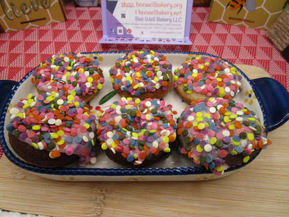 Gluten Free Mini donuts, two bite, Vegan, Egg Free, Dairy Free, School Safe, Birthday Gift, Low Fat, Healthy snacks, July 4th dessert, baked