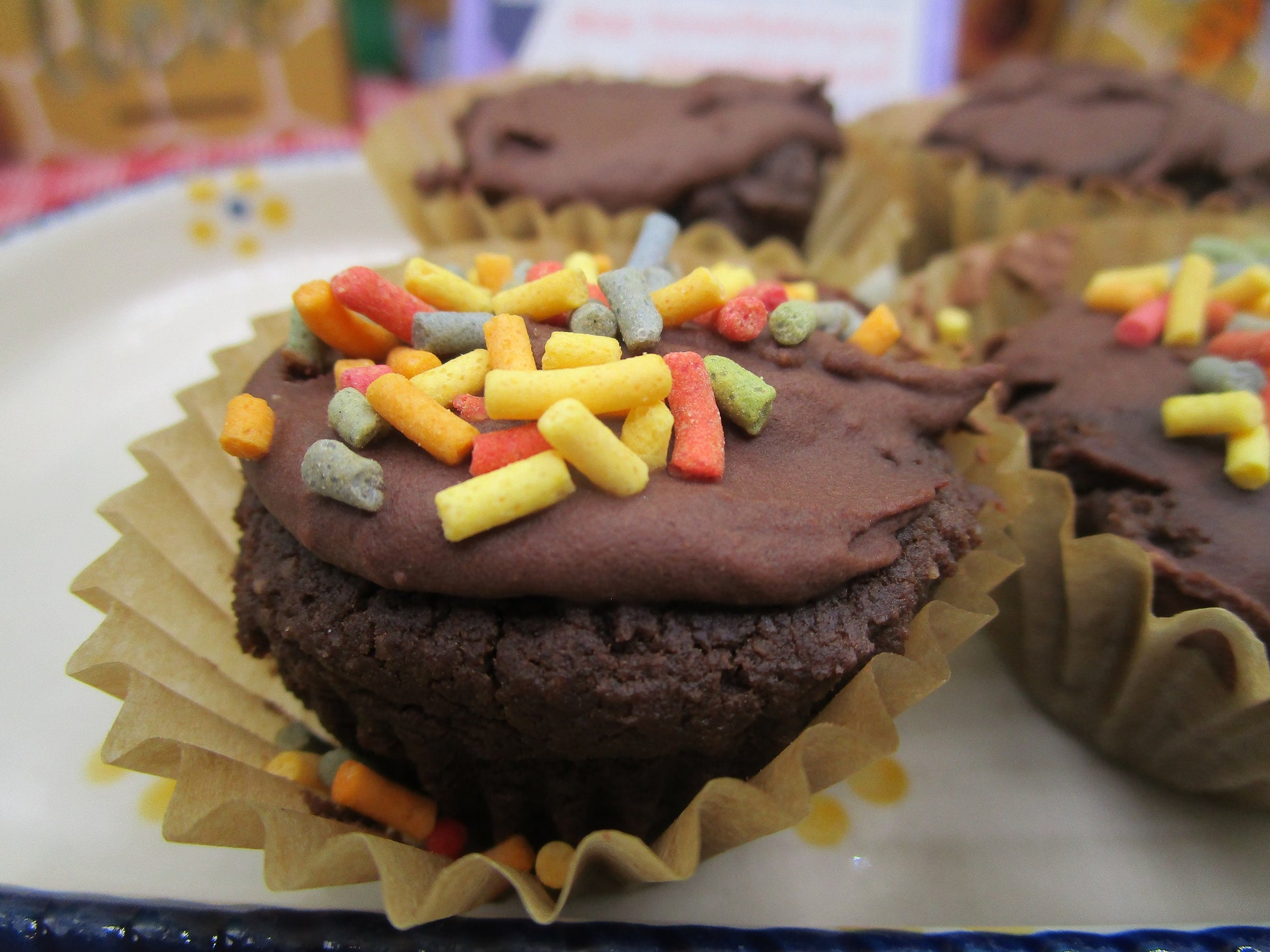 Mini High Protein Cupcakes, two bite, grain free, Vegan, Gluten Free, Egg Free, Dairy Free, Chocolate Cake, No Sugar, Fitness Snack, Health