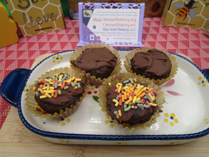 Mini High Protein Cupcakes, two bite, grain free, Vegan, Gluten Free, Egg Free, Dairy Free, Chocolate Cake, No Sugar, Fitness Snack, Health