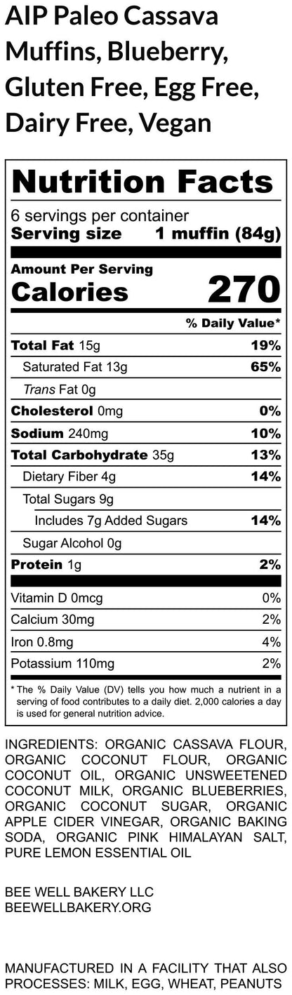 Grain Free Muffins, AIP Paleo, Gluten Free, Dairy Free, Egg Free, Vegan, Berry, Nut Free, Autoimmune Protocol, Wellness Gift, healthy Snack