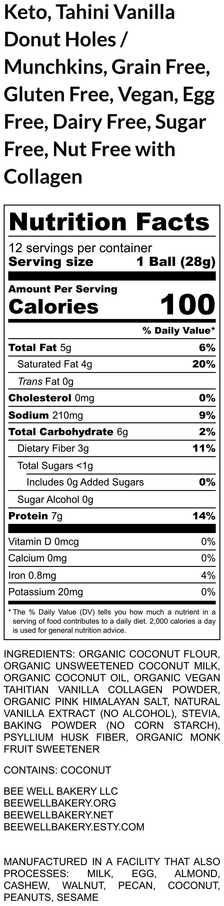 KETO Munchkins, Grain Free, Gluten Free, High Protein, Vegan Collagen, Dairy Free, Nut Free, Low Carb, Sugar free, Stevia, Healthy Snacking