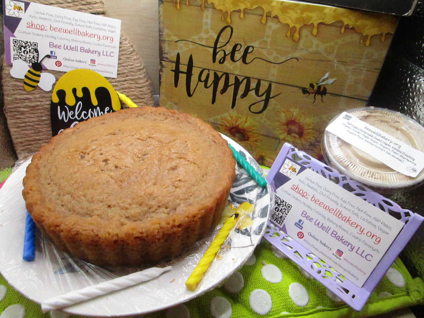 Grain Free Cake & Cupcakes, Date Frosting, Gluten Free, Dairy Free, Egg Free, Vegan, AIP Paleo, Low FODMAP, Birthday Gifts, Easter Dessert