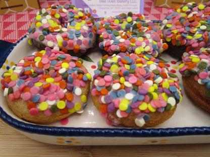 Gluten Free Mini donuts, two bite, Vegan, Egg Free, Dairy Free, School Safe, Birthday Gift, Low Fat, Healthy snacks, July 4th dessert, baked