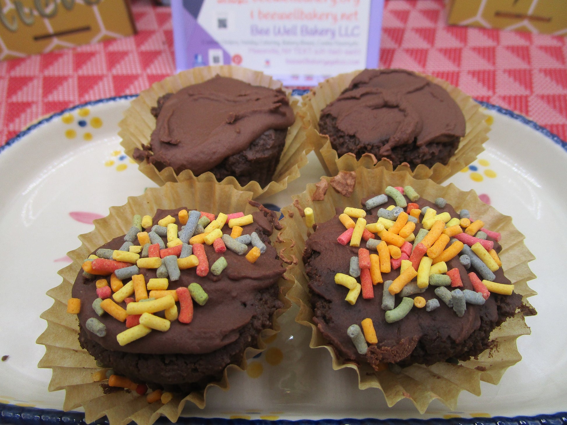 Mini High Protein Cupcakes, two bite, grain free, Vegan, Gluten Free, Egg Free, Dairy Free, Chocolate Cake, No Sugar, Fitness Snack, Health