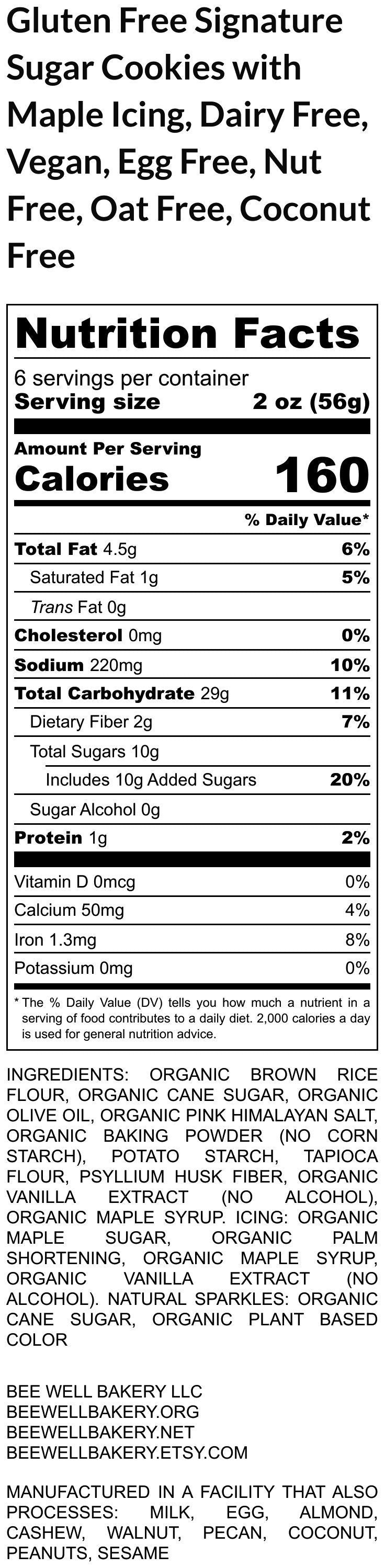 Gluten Free Sugar Cookie, Olympic Rings, Dairy free, Egg Free, Nut Free, Coconut Free, Vegan, Team USA, Healthy Snack, Fitness Gift, Maple