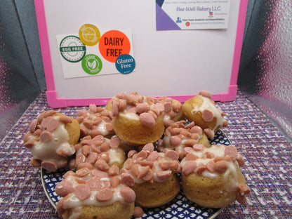 Gluten Free Mini Donut Rings, Salted Caramel, 2 bite, Dairy Free, Vegan, Egg Free, Nut Free, Healthy Snacks, Coconut Free, Birthday Gifts