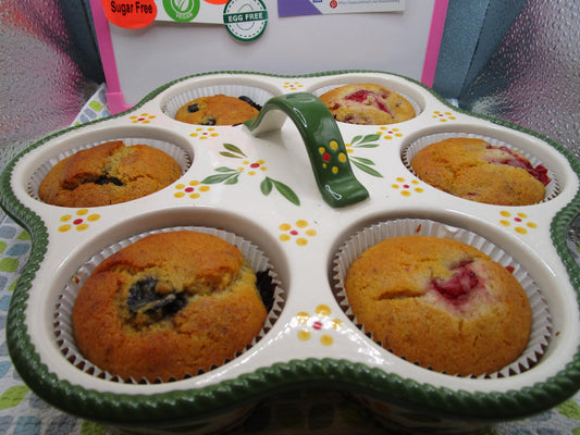 Sugar Free Muffins, Low Fat, Gluten Free, Dairy Free, Egg Free, Vegan, Nut Free, Organic Fruit, Allulose, Low Calorie, Graduation Brunch,