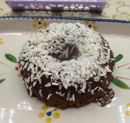 Grain Free Donut, KETO, Sugar Free, Chocolate Coconut, Gluten Free, Dairy Free, Egg Free, Vegan, Low Carb, Fitness, Halloween Candy, Snacks