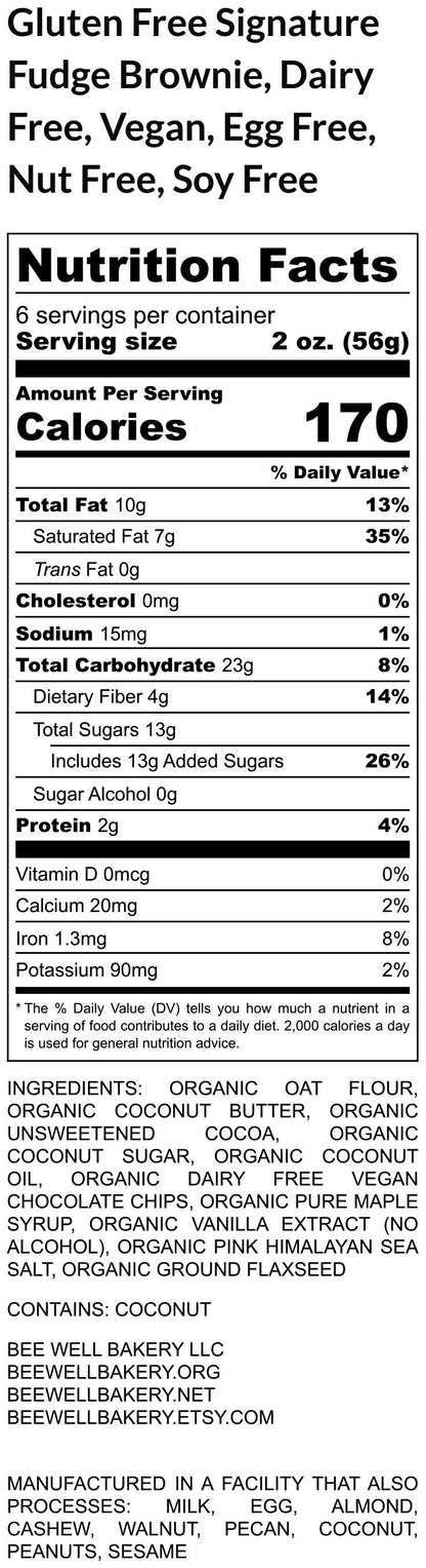 Gluten Free Brownies, Fudge, Dairy Free, Vegan, Egg Free, Soy Free, Nut Free, School Safe, Birthday Gift, Dessert, Catering, Healthy Snacks