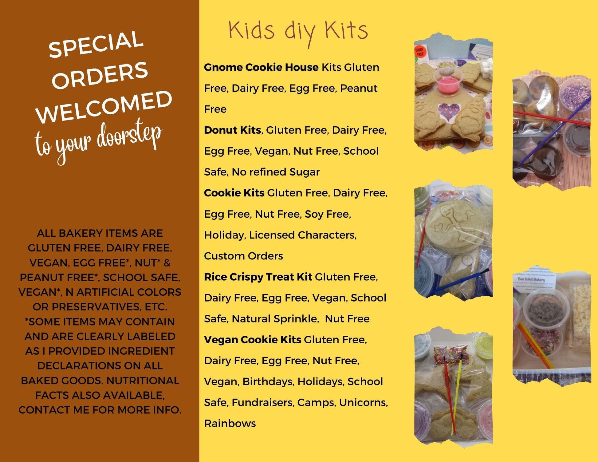 Custom Gluten Free Halloween Cookie Decorating Kit School Package– Individual packaged, Dairy-Free, Vegan, Allergy-Friendly