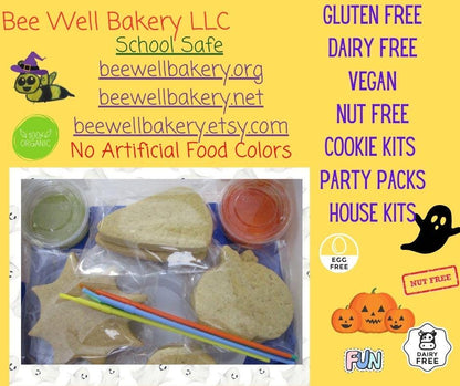 Custom Gluten Free Halloween Cookie Decorating Kit School Package– Individual packaged, Dairy-Free, Vegan, Allergy-Friendly