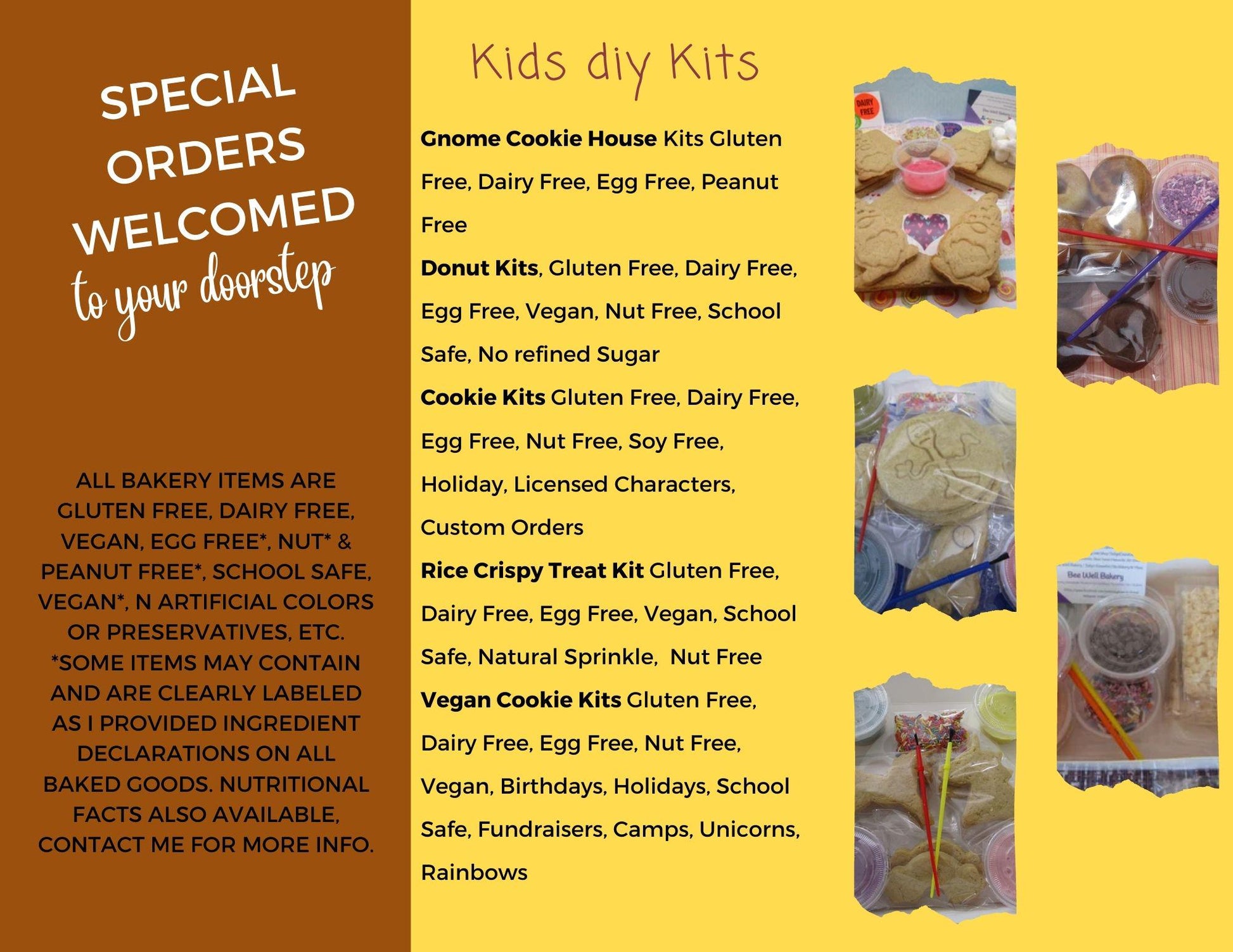 Gluten Free Sugar Cookie Kit, Autism Spectrum, Dairy Free, Egg Free, Peanut Free, Cookie Decorating, Sugar Free, School safe, Puzzle, Ribbon