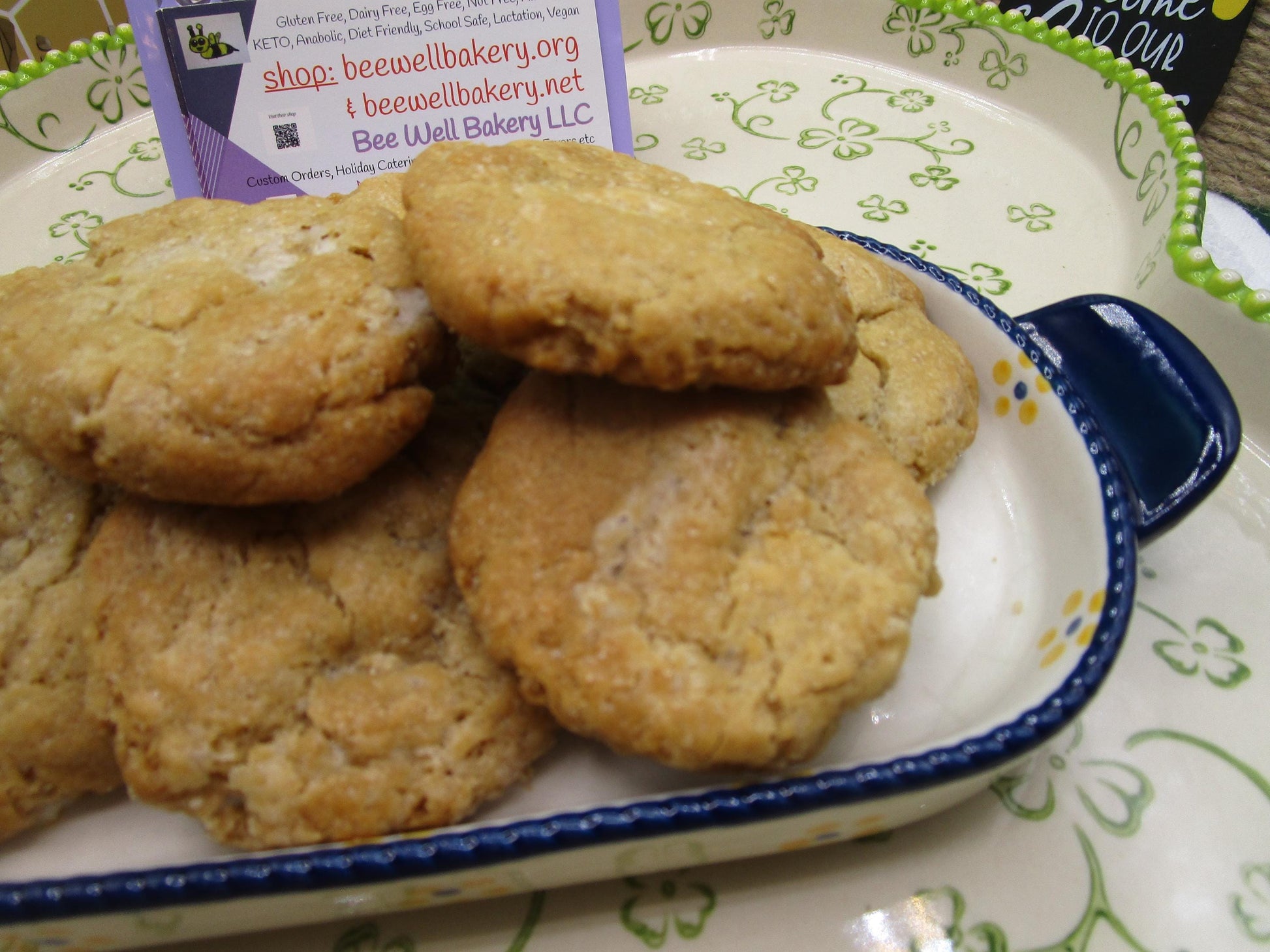 Gluten Free White Chocolate Chip Macadamia Nut Cookies, Dairy Free, Egg Free, Vegan, Low Sugar, Birthday Gifts, allergy friendly bakery
