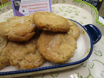 Gluten Free White Chocolate Chip Macadamia Nut Cookies, Dairy Free, Egg Free, Vegan, Low Sugar, Birthday Gifts, allergy friendly bakery