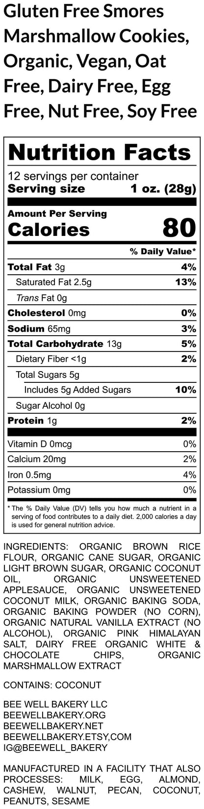 Gluten Free Smores Cookies, Vegan, Dairy Free, Organic, White Chocolate Chip, Egg Free, Nut Free, Soy Free, Cookie Exchange, Healthy snacks