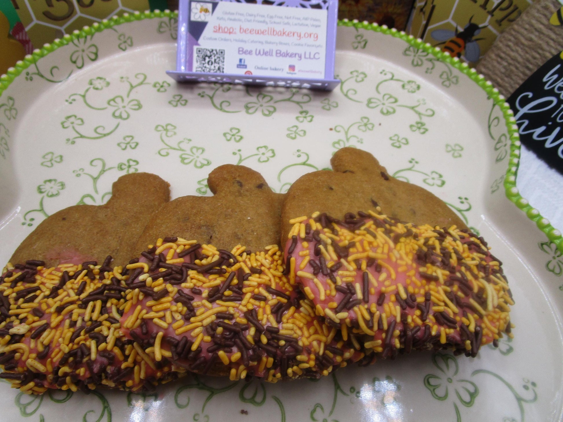 Chocolate Chip Cookies, Gluten Free, Dairy Free, Pumpkin, Organic Sprinkles, Nut Free, Halloween Snack, Vegan, Thanksgiving Gift, Fall treat