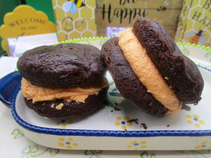 Gluten Free Whoopie Pies, Halloween Treat, Gluten Free, Dairy Free, Vegan, Egg Free, Orange, Candy Corn, Marshmallow, Nut Free, Healthy Gift