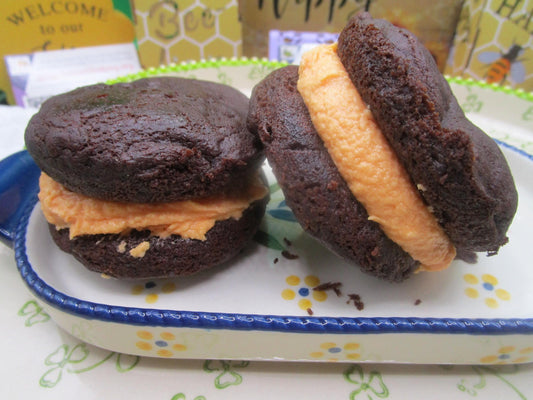 Whoopie Pies, Halloween , Gluten Free, Dairy Free, Vegan, Egg Free, Nut Free, Healthy snacks, Candy Corn, Marshmallow, Plant based colors