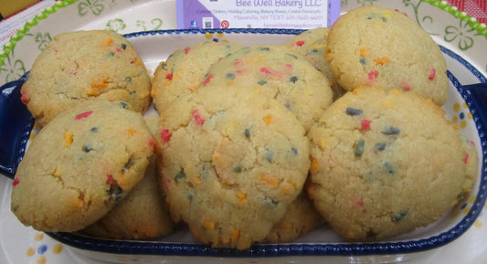KETO Vanilla Birthday Cake Sugar Cookies, Gluten Free, Grain free, Sugar Free, Vegan, Egg Free, Dairy Free, Low Carb, Gifts, Healthy Snacks