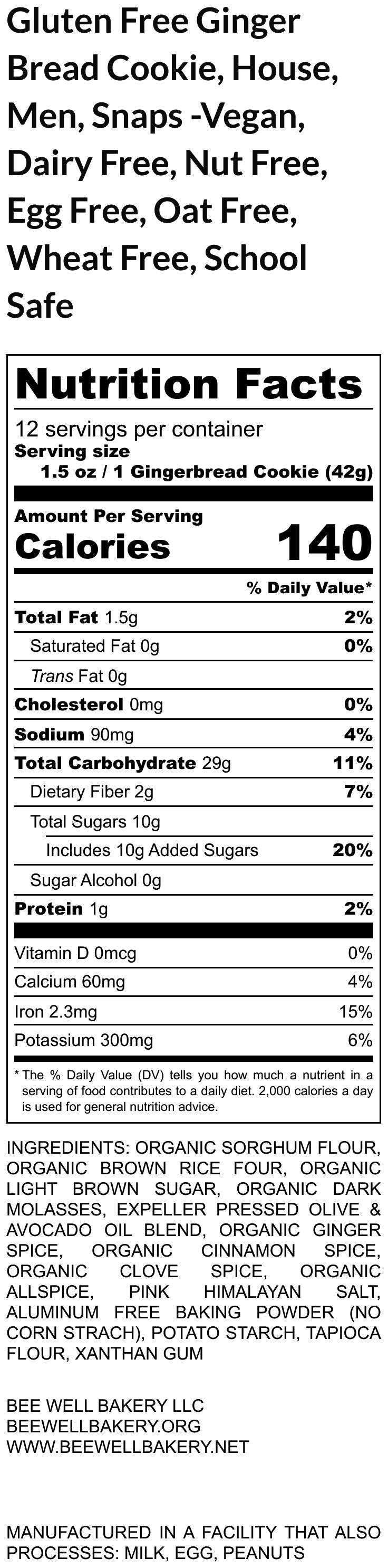 Gluten Free Gingerbread House Kit, Dairy Free, Vegan, Egg Free, Nut Free, Organic, Cookie Decorating, Holiday Crafts, Secret Santa Gifts