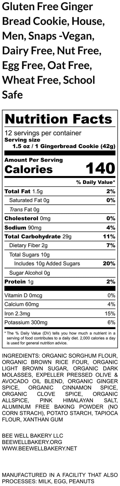 Gluten Free Gingerbread House Kit, Dairy Free, Vegan, Egg Free, Nut Free, Organic, Cookie Decorating, Holiday Crafts, Secret Santa Gifts