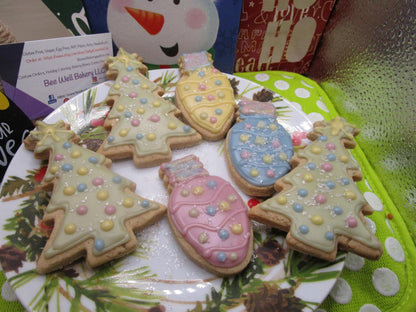 Gluten Free Sugar Cookies, Christmas, Vegan, Dairy Free, Egg Free, Nut Free, Holiday Gifts, Party Favors, Healthy Snacks, Cookie Exchanges