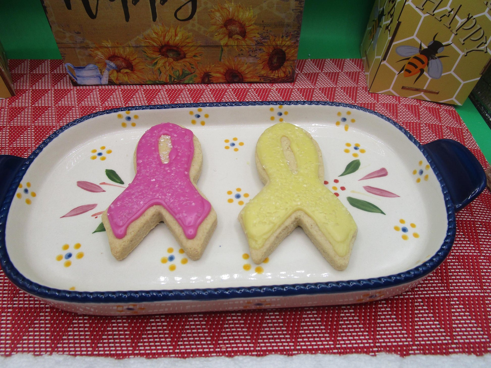 Sugar Cookies, Ribbon, Breast Cancer Awareness, Gluten Free, Dairy Free, Egg Free, Peanut Free, School Safe, fundraiser, Pink, Hope, October
