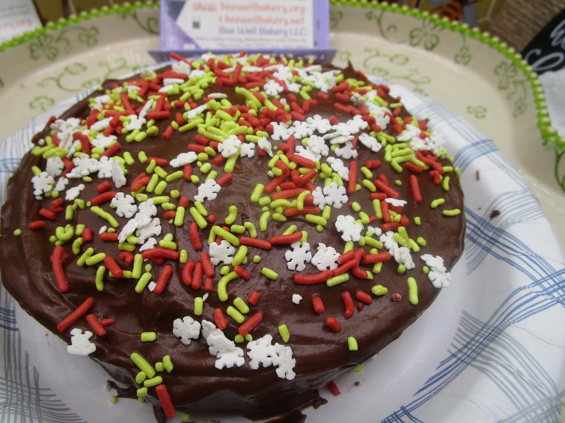 Birthday Cake, Individual 7-inch, Gluten Free, Dairy Free, No refined Sugar, Vegan, Nut Free, Soy Free, Vanilla Chocolate, Natural Sprinkles
