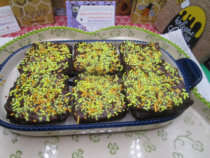 Gluten Free Brownies, Iced, Christmas, Thanksgiving, Dairy Free, Vegan, Egg Free, Nut Free, Holiday Gifts, Plant Based Sprinkles, Desserts