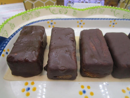 Chocolate Covered Peanut Butter Cookie Bars, Gluten Free, Dairy Free, Egg Free, Vegan, No refined Sugar, Candy, Healthy Snack, Birthday Gift