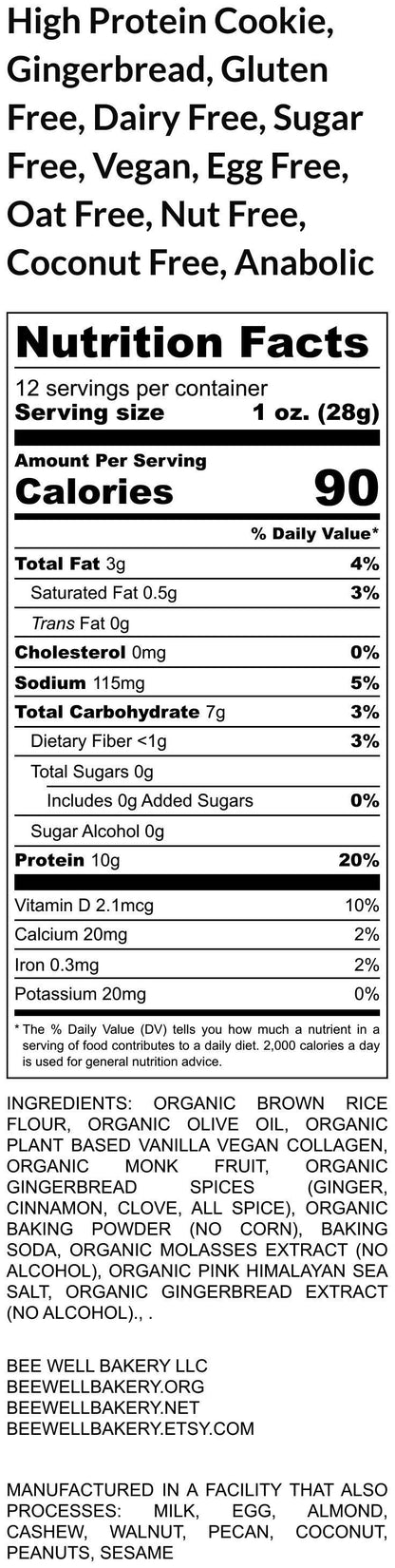 Sugar Free High Protein Cookies, Gingerbread, Gluten Free, Dairy Free, Egg Free, Nut Free, Low Carb, Vegan, Cookie Exchange, Fitness Gifts