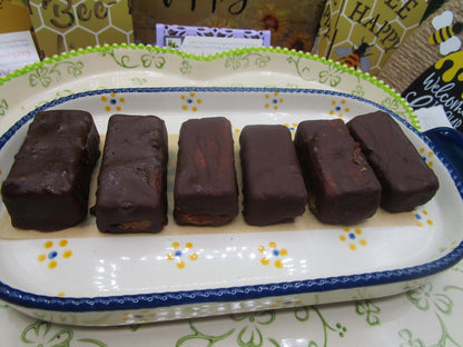 Chocolate Covered Peanut Butter Cookie Bars, Gluten Free, Dairy Free, Egg Free, Vegan, No refined Sugar, Candy, Healthy Snack, Birthday Gift