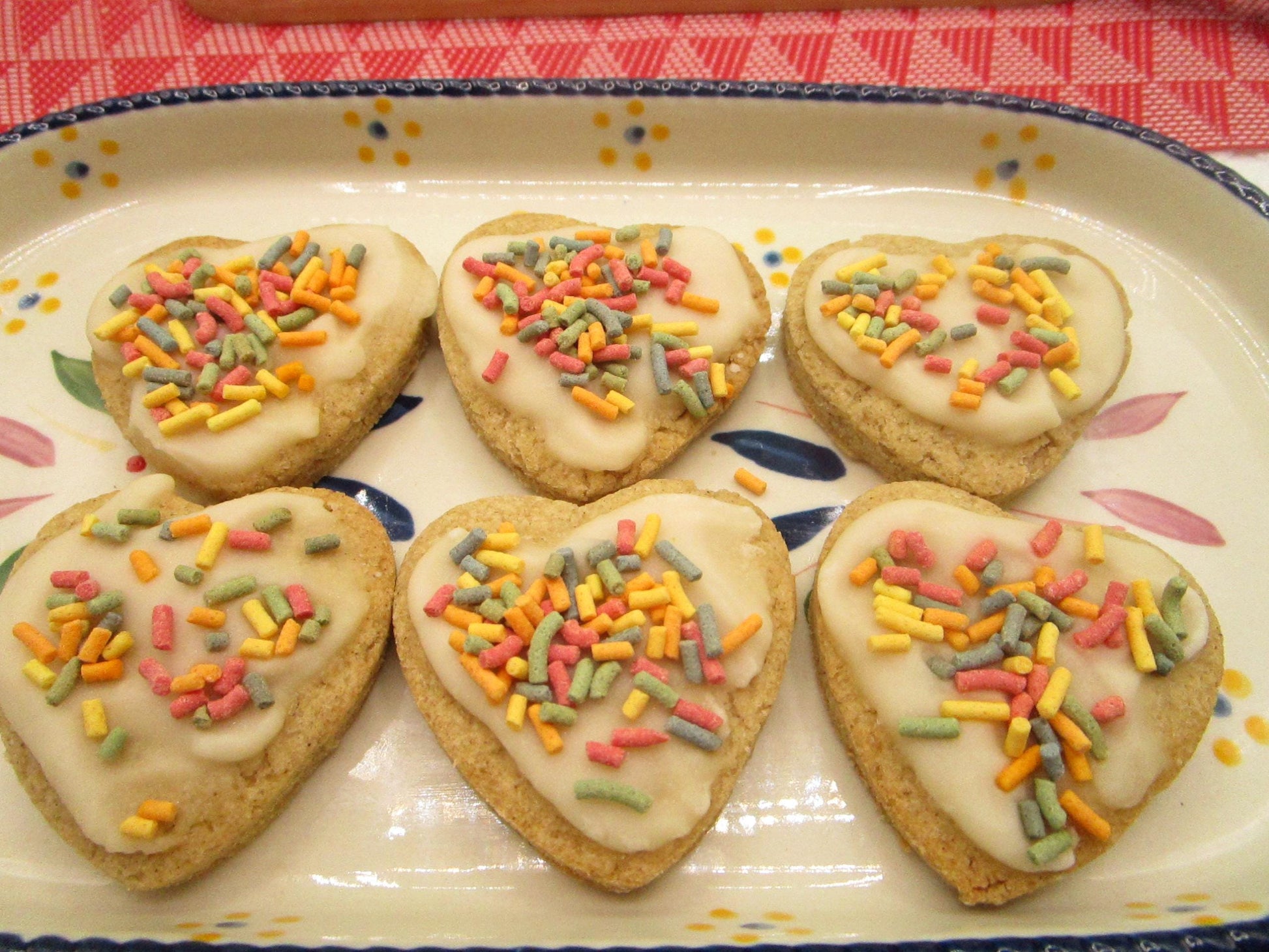 Sugar Free Cookies, Iced, Hearts, Gluten Free, Egg Free, Dairy Free, Vegan, Nut Free, Valentines Day Gifts, Low calorie, Healthy Snack, LOVE