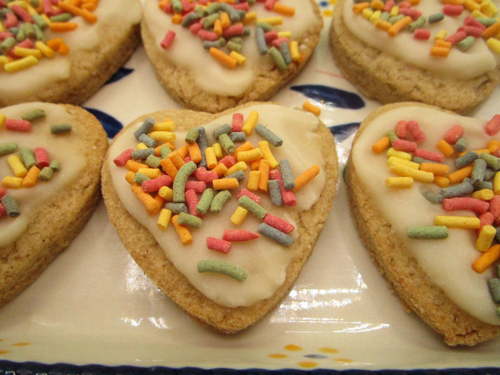 Sugar Free Cookies, Iced, Hearts, Gluten Free, Egg Free, Dairy Free, Vegan, Nut Free, Valentines Day Gifts, Low calorie, Healthy Snack, LOVE