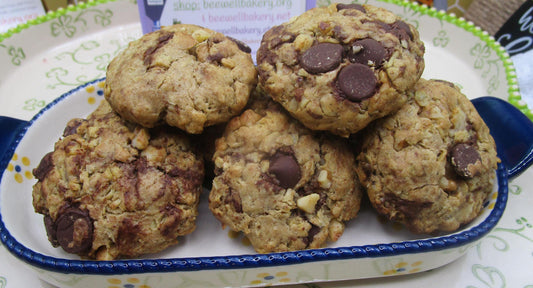 Gluten Free Cookies, Oat Dark Chocolate & Walnut, Dairy Free, Egg Free, Vegan, Low Sugar, Low Fat, Birthday, Valentines Day Gift, Organic