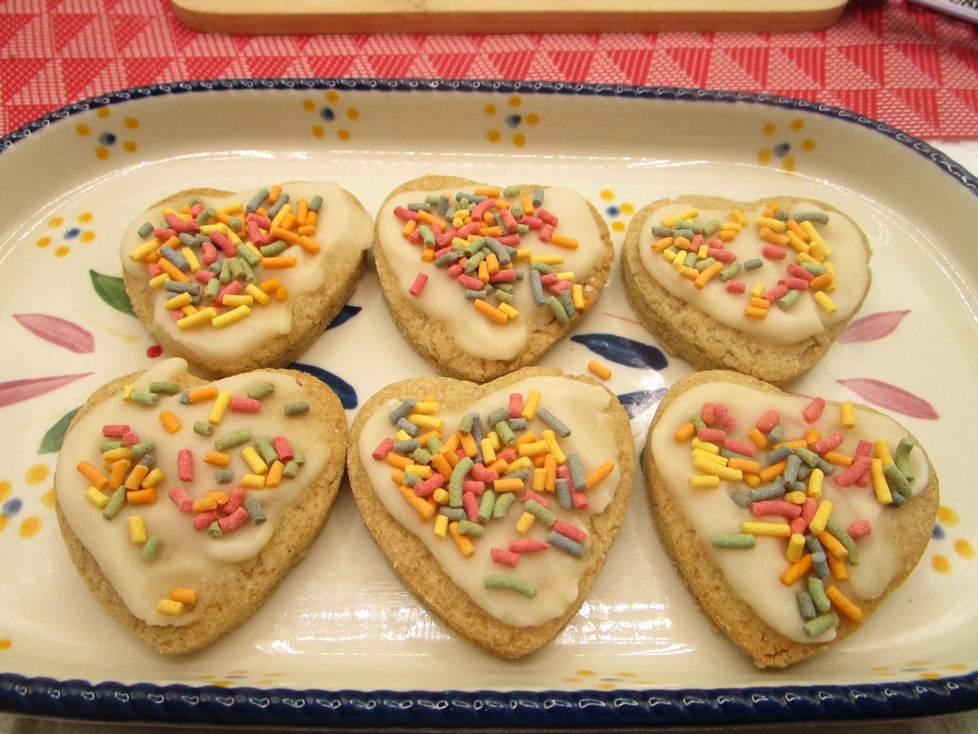 Sugar Free Cookies, Iced, Hearts, Gluten Free, Egg Free, Dairy Free, Vegan, Nut Free, Valentines Day Gifts, Low calorie, Healthy Snack, LOVE