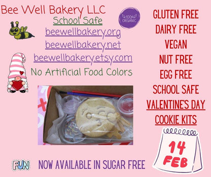 Gluten Free Cookie Kit, Valentine's Day, Dairy Free, Egg Free, School Safe, Peanut Free, Cookie Decorating, Hearts, Emoji, Love, Sugar Free