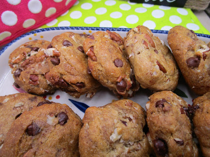 Gluten Free Pecan Chocolate Chip Cookies, Dairy Free, Egg Free, Vegan, Low Sugar, Oat Free, Birthday Gift, Valentine's Day, Organic Bakery