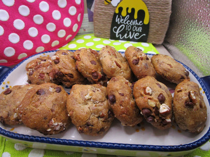 Gluten Free Pecan Chocolate Chip Cookies, Dairy Free, Egg Free, Vegan, Low Sugar, Oat Free, Birthday Gift, Valentine's Day, Organic Bakery