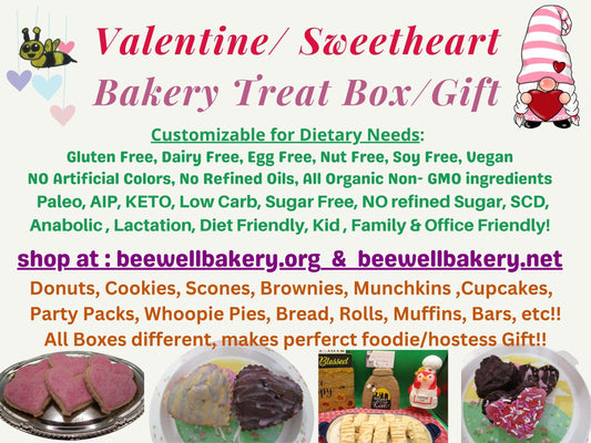 Gluten Free, Valentine's Day Bakery Box, Dairy Free, Egg Free, Sugar Free, Keto, AIP Paleo, Love, Sweetheart gift, Donuts, Cakes, Pastries